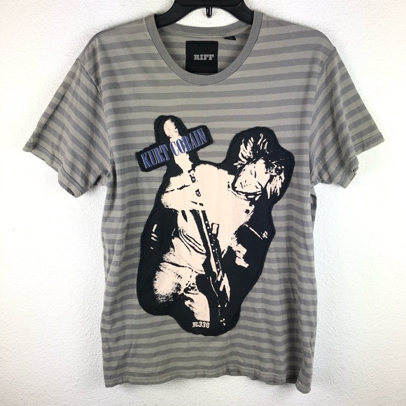 Riff Other - Nirvana Kurt Cobain Embroidered Tee Shirt Size Med